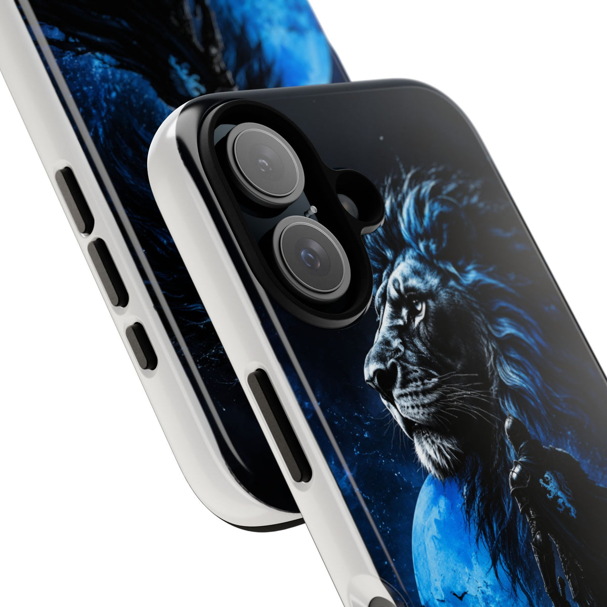Blue Lion Moon iPhone Case - Courageous Warrior Phone Case