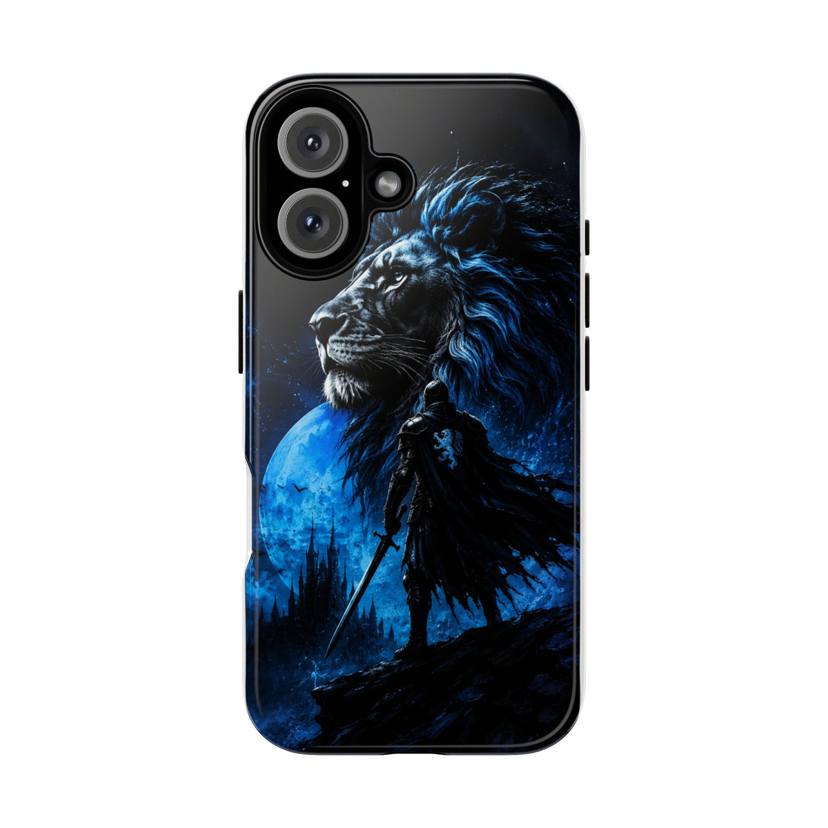 Blue Lion Moon iPhone Case - Courageous Warrior Phone Case