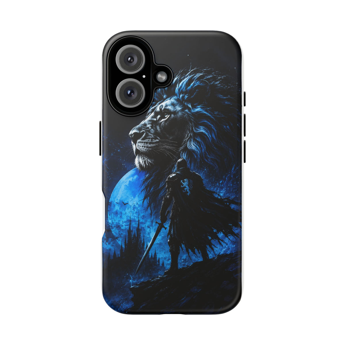 Blue Lion Moon iPhone Case - Courageous Warrior Phone Case