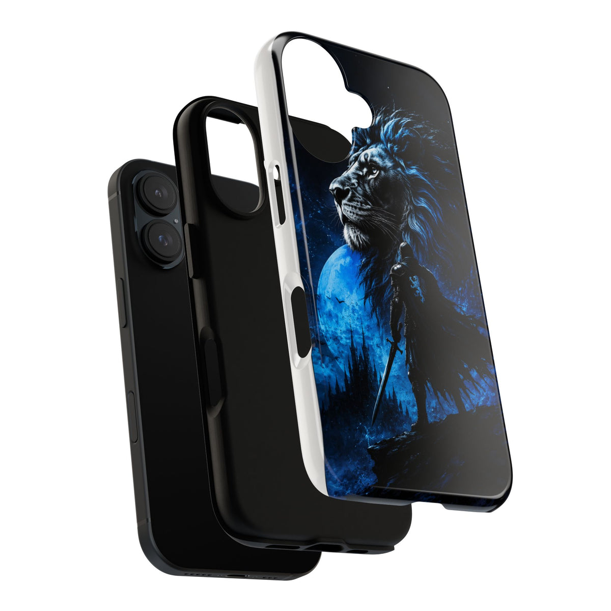 Blue Lion Moon iPhone Case - Courageous Warrior Phone Case